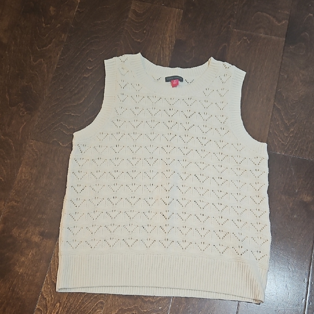 Vince Camuto Womens Ivory Knit Sleeveless Top NWOT Xsmall